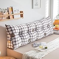 Vista 14 de Almohada triangular de lectura, almohada de cabecera de cuña para cama de día, respaldo de tatami, funda extraíble, cojín de soporte lumbar, azul