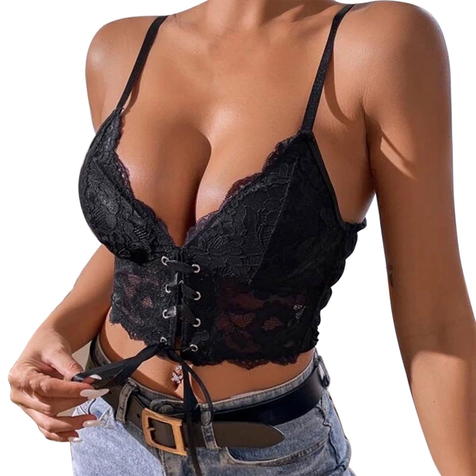 Bustier noir en dentelle col en V idéal pour vos soirées chic