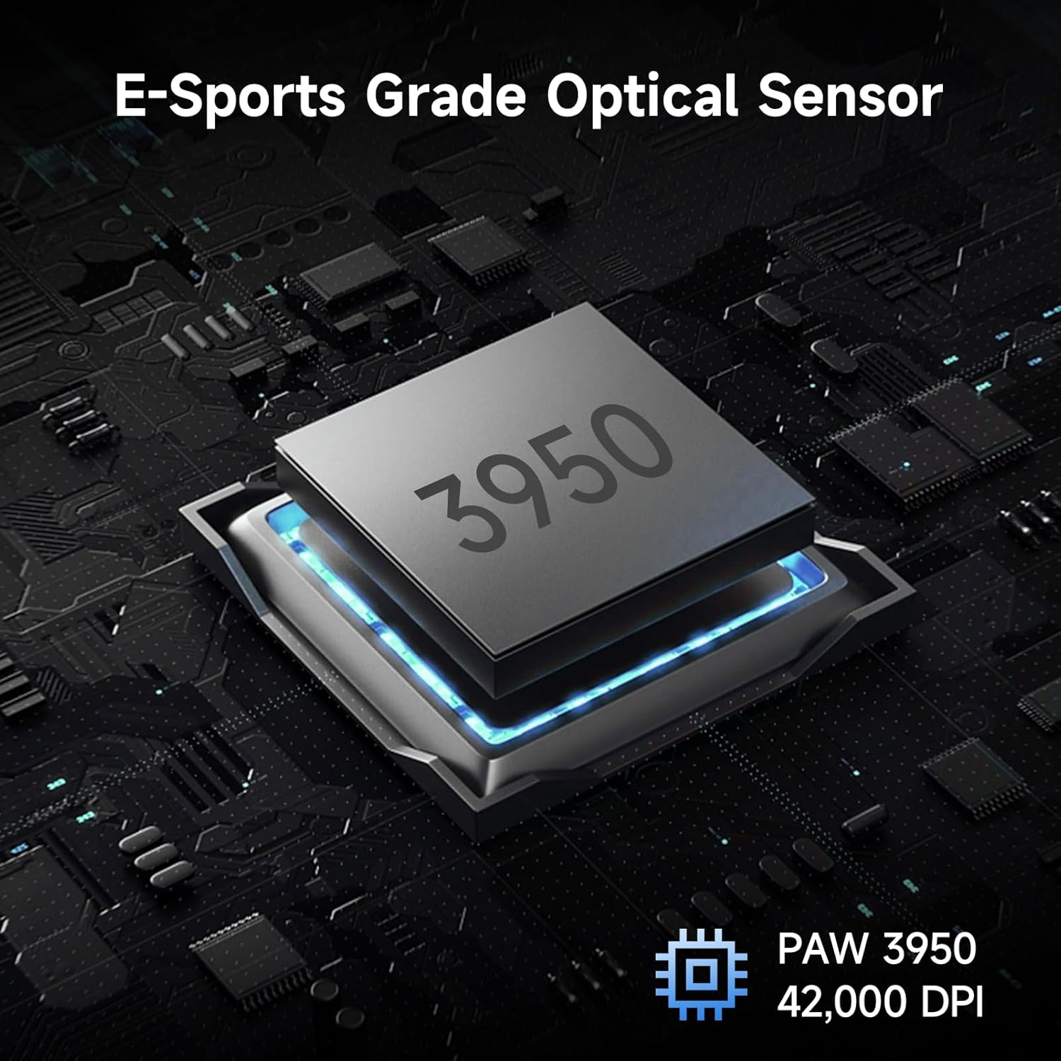 L7 Ultra Topspeed Wireless Gaming Mouse with PAW3950 42K Sensor, 46g Super Lightweight, OMR Optical Switches, 8000KHz Polling Rate, 2.4GHz/BT/Wired Tri-Mode, 8 Programmable Controls (Blue)