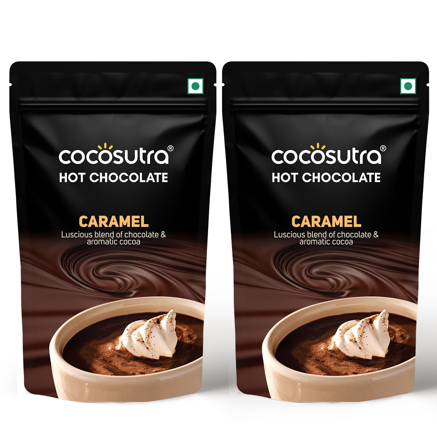 COCOSUTRA Caramel Hot Chocolate Mix | Enjoy hot or cold | Pack of 2 (Each 100 g) 200 g | Vegan & Gluten Free Drinking Chocolate Powder | No Preservatives | Ready in 2 Minutes | Serves 10 Cups (B08BX9BVXL) Amazon Price History, Amazon Price Tracker