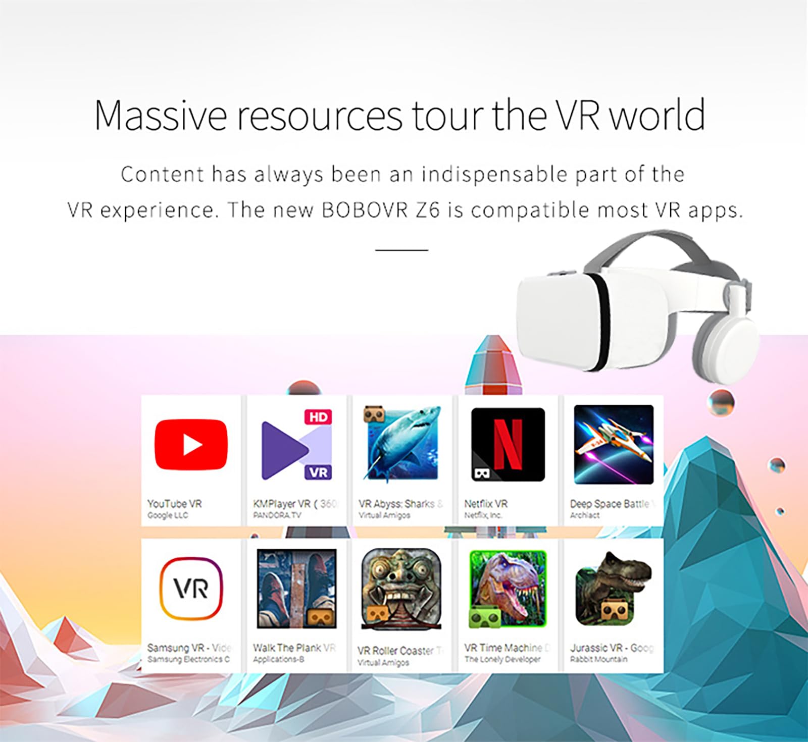 Gafas de realidad virtual 3D, gafas de realidad virtual con auriculares Bluetooth - Gafas de realidad virtual 3D para teléfonos inteligentes iPhone/Samsung, compatibles con iOS/Android para películas