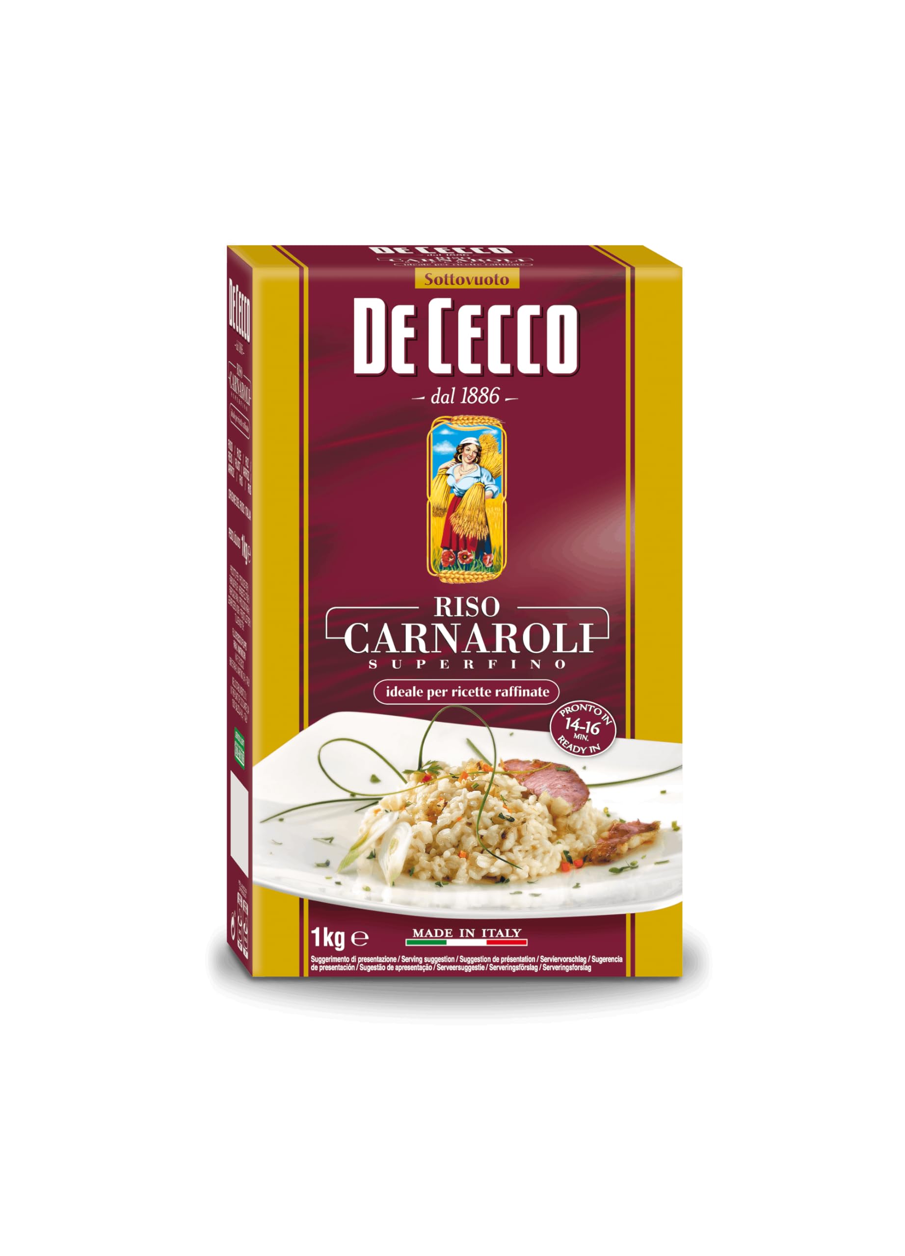 Italian Gourmet Riso Carnaroli Superfino Mittelkorn Risotto Reis 6 x 1000g