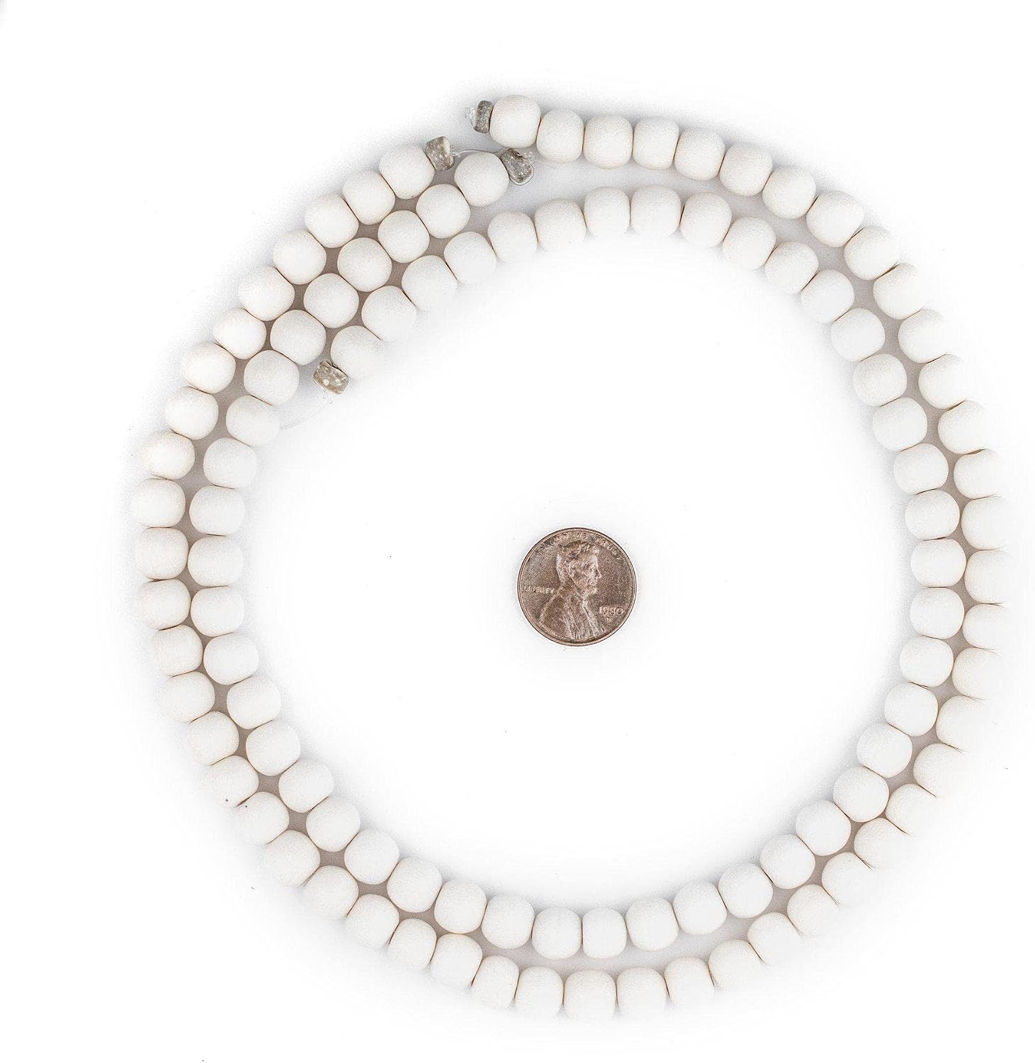 The Bead Chest Natural 8mm Wooden Beads in White for Jewelry Making – Round Loose Wood Spacer Beads I Approximately 55 Beads