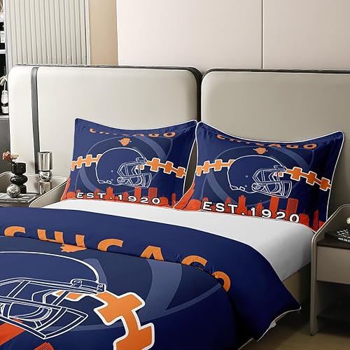 Miniatura 4 de Erosebridal Queen Sports - Funda de edredón 100 % algodón, juego de ropa de cama para adolescentes y amantes del fútbol americano deportivo, funda
