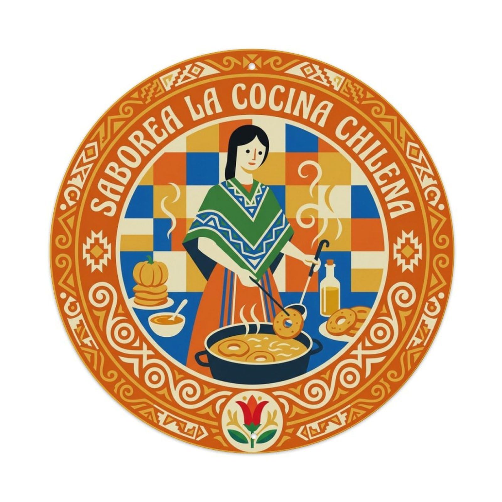 Chilean Cuisine Sopaipillas Culinary Travel Food Metal Tin Sign