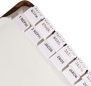 Idyllic Grace - Mini Book of Mormon Tabs, Shiny Embossed Gold Foil Lettering, Journaling, Index Tabs, Matte Laminated, Book of Mormon, Doctrine and Covenants, Pearl of Great Price - Mini Dream