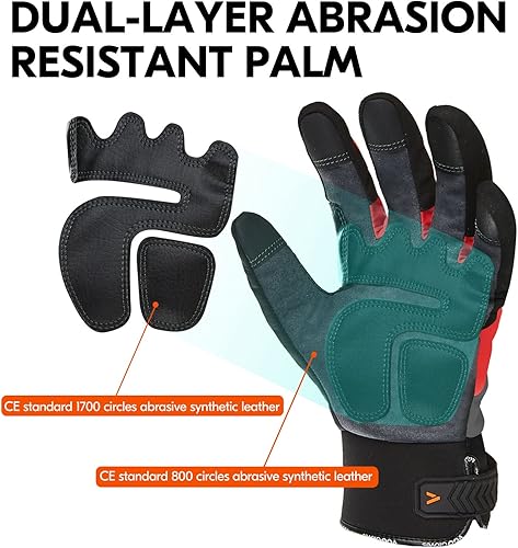 Miniatura 9 de Vgo... -4.0 F-4F Guantes de trabajo de invierno para mujer, guantes de trabajo impermeables para clima frío (SL8777FW-FM)