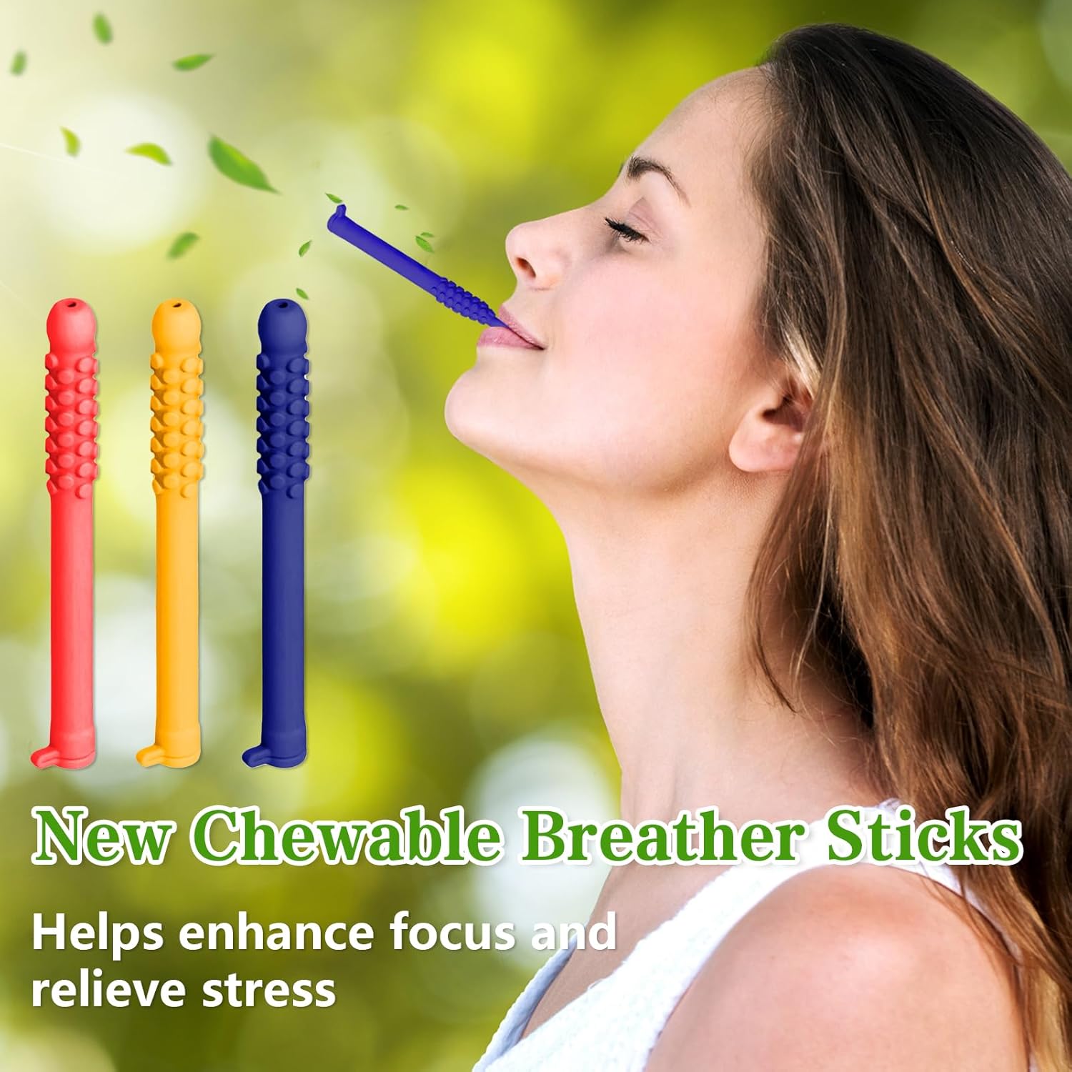 3Pcs Chewable Breathers Sticks with Essential Oils (red yellow blue) - Image 6