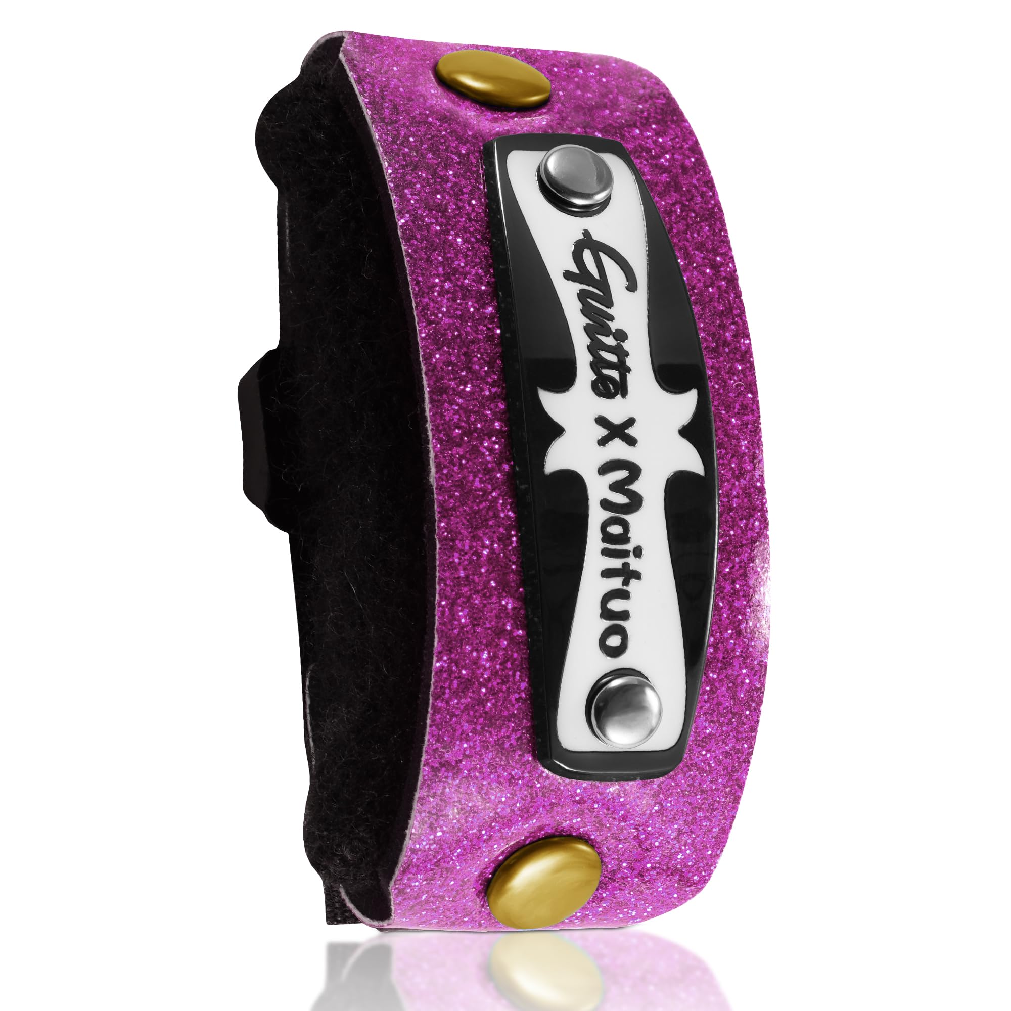 GUITTO Guitar String Mute Dampener, Fretboard Muting Wraps with Built-in Pick Holder for Electric Acoustic Guitar Bass, Adjustable Neck Wrap String Muters for Recording and Tapping GGF-03 Purple