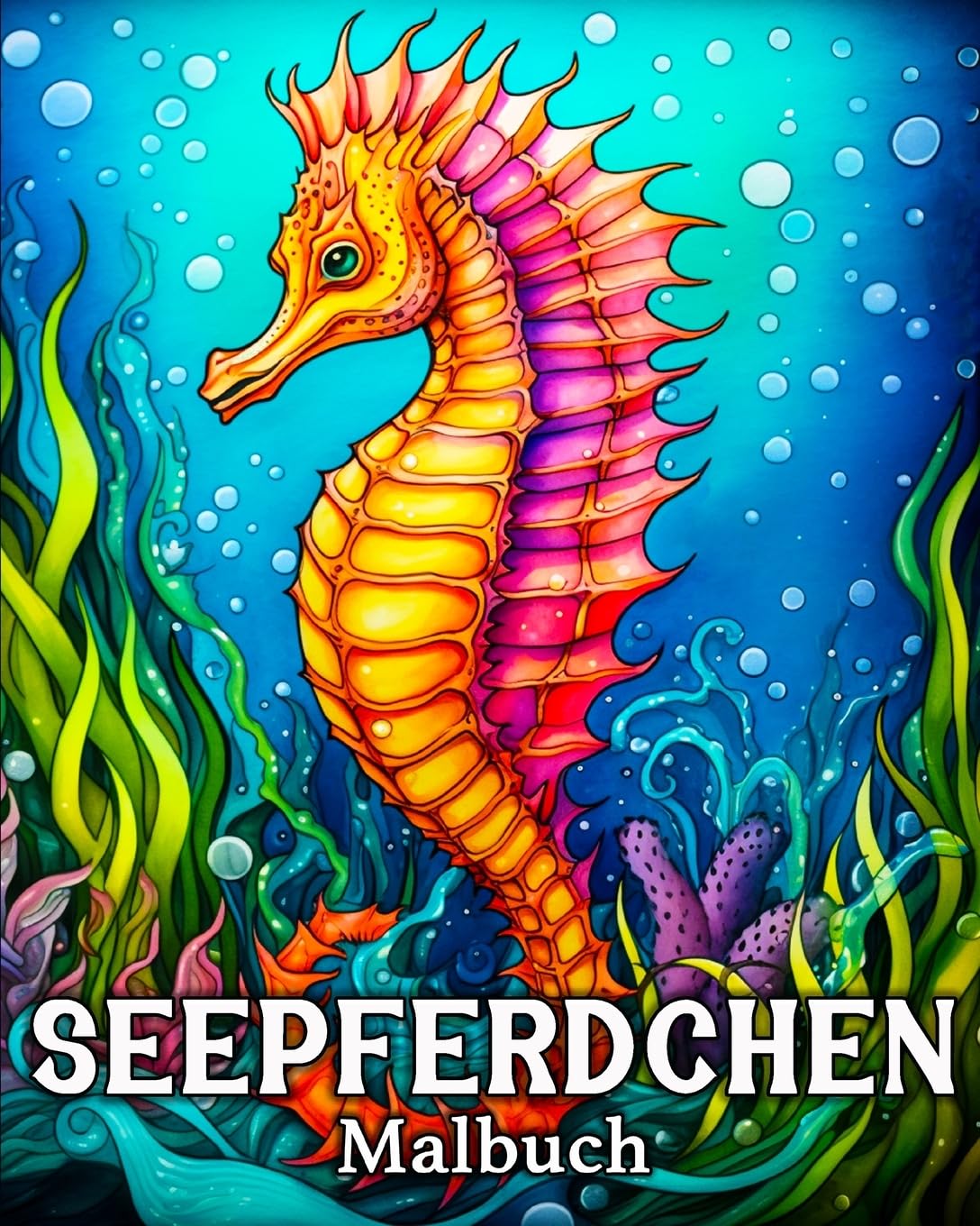 Seepferdchen Malbuch: 50 niedliche Bilder zum Ausmalen und Entspannen
