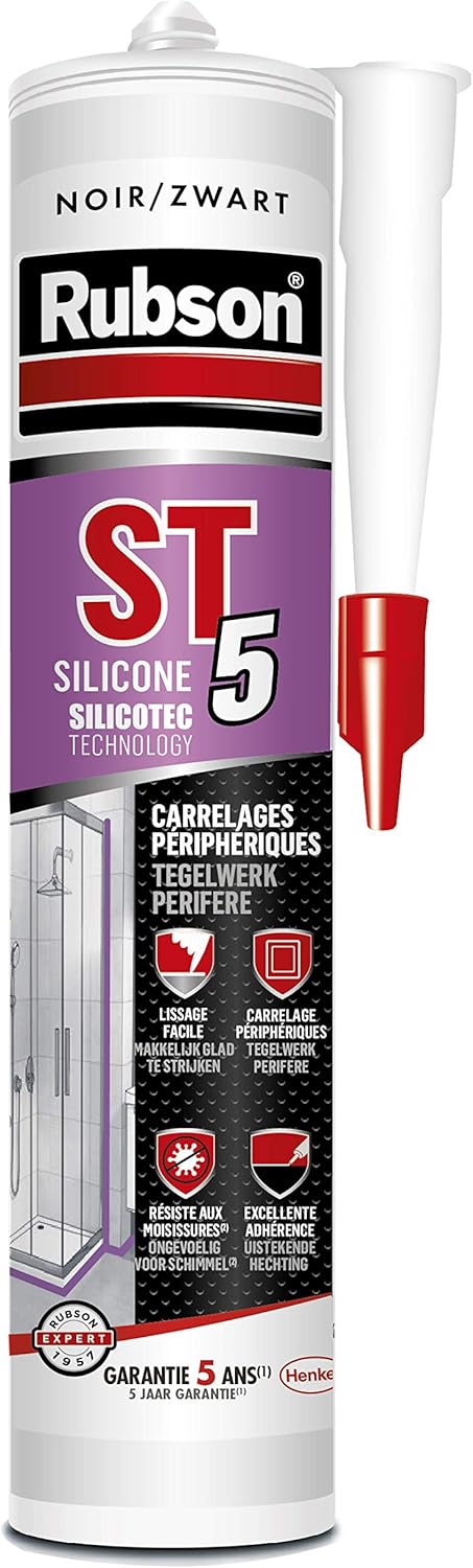 Rubson ST5 Sealant for Plumbing Various Materials for All Types of Gaskets, Smoothing and Easy Cleaning with Water, Cartridge 300ml