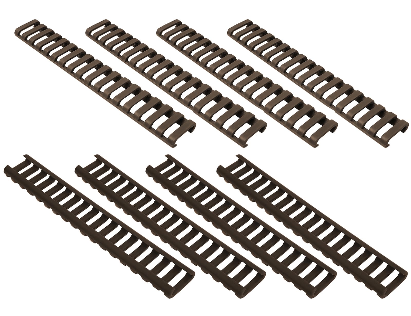 Picatinny Rail Cover Rubber,18-Slot Rubberized Rail Protection Ladder (TAN, 8 PACKS)