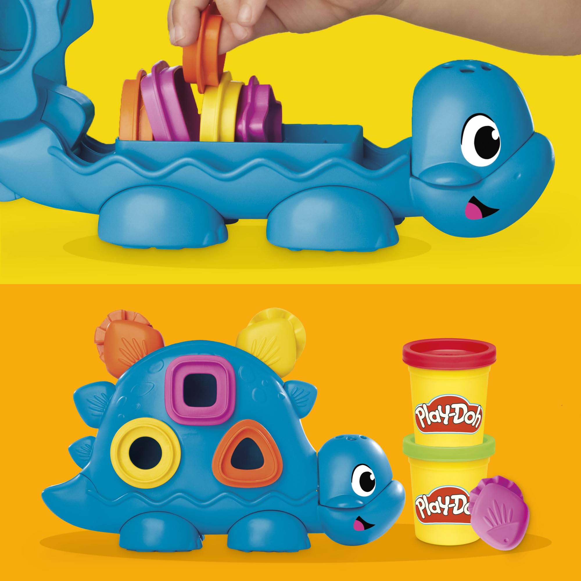 Play-Doh Shapes & Colors Dino Starter Set, Tactile Sensory Play Dinosaur Toys for Kids 2+, 11 Accessories - Image 4