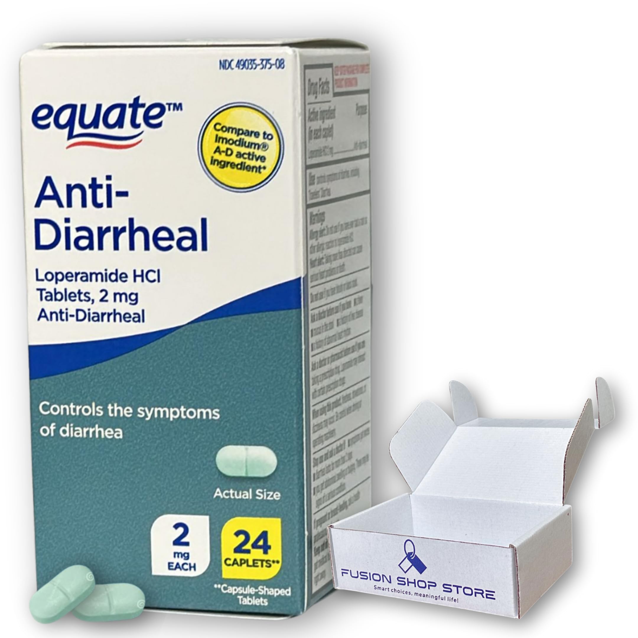 Loperamide for Diarrhea 2 mg, 24 Caplets by Fusion Shop Store