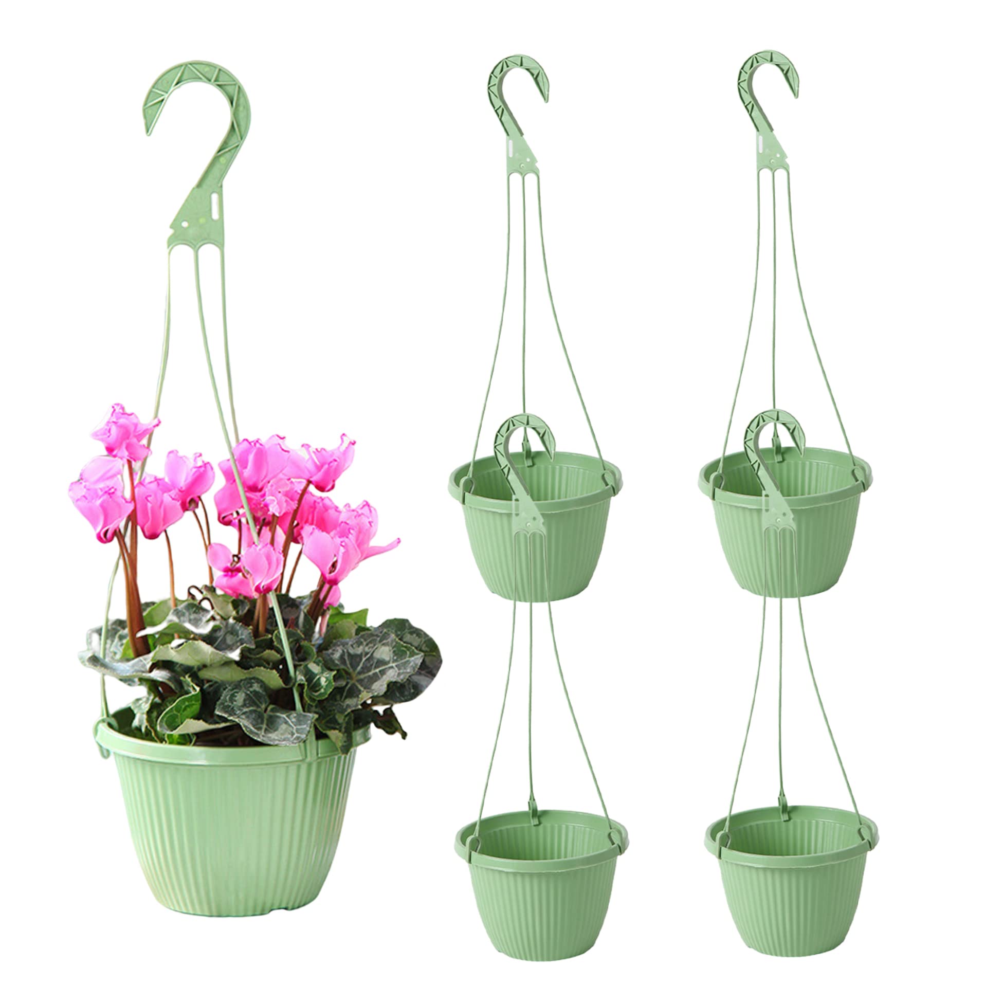Panier suspendu pour plante extérieur et intérieur couleur vert lot de 5