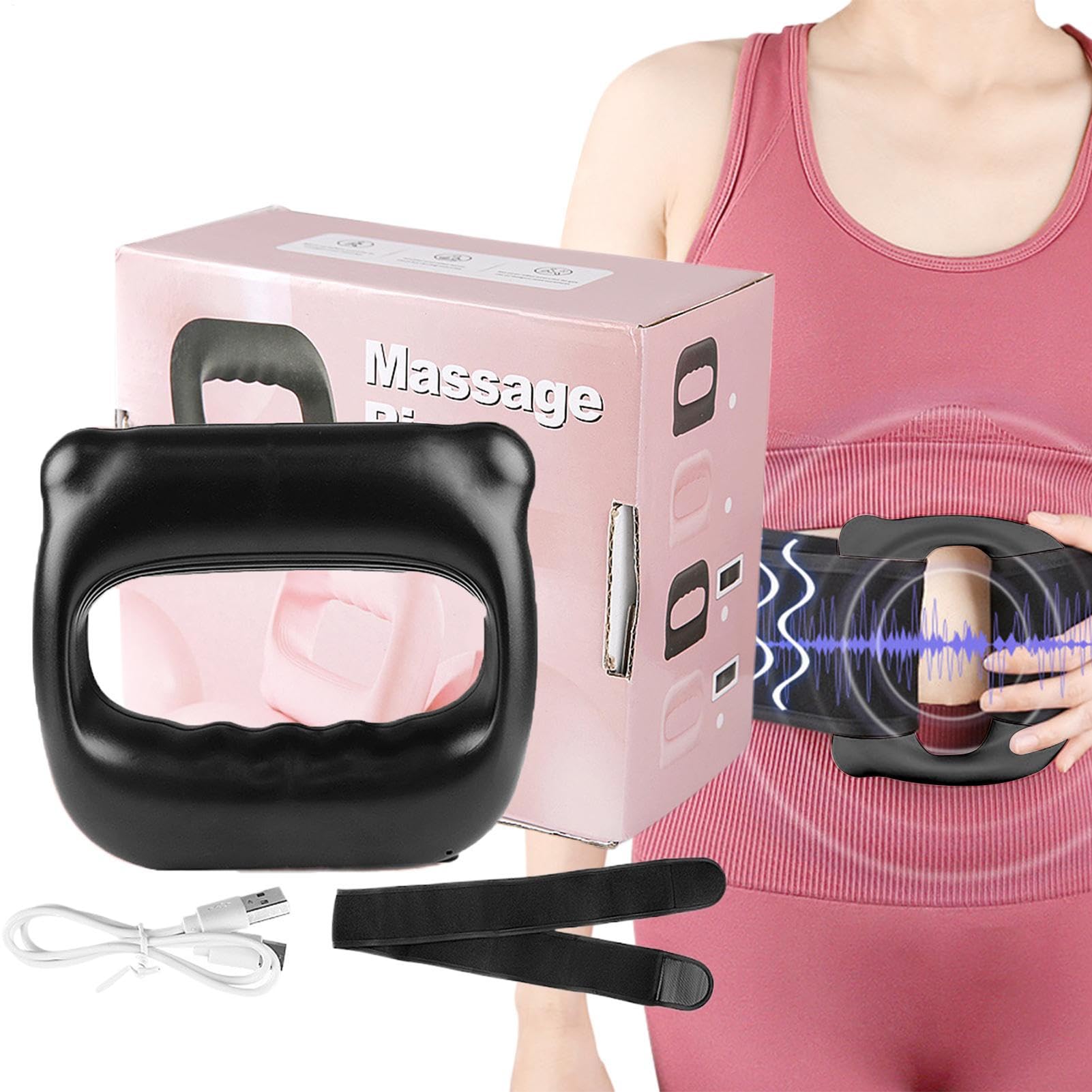 Anneau De Massage Fascial,Massage Abdominal 3 Vitesses avec Ceinture - Équipement De Fitness Pour Cou Dos Jambes Bras Abdomen Cuisses Fessiers