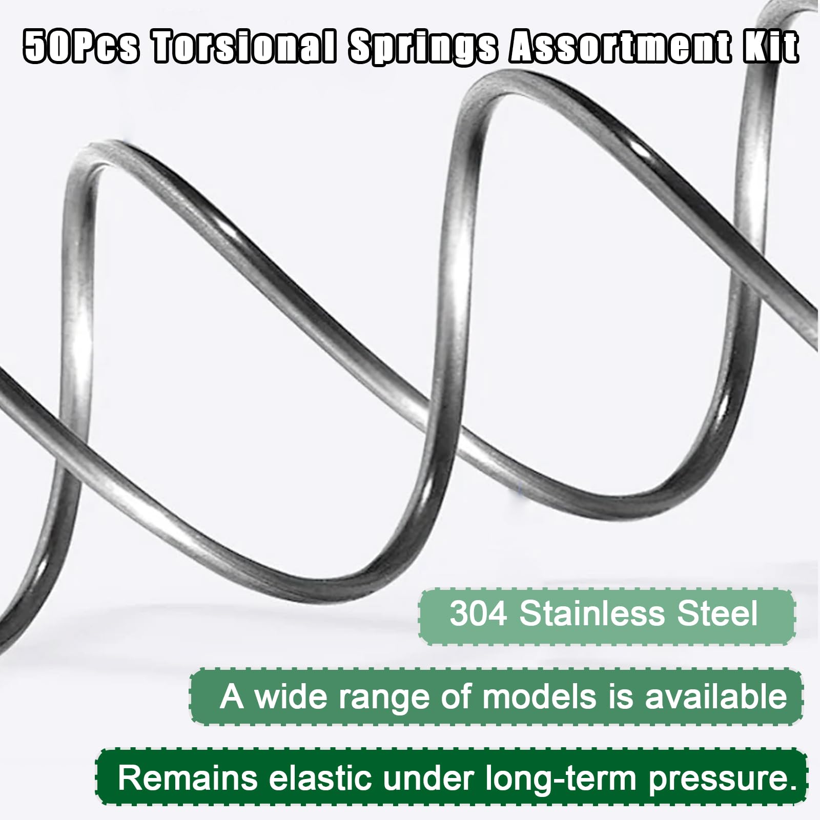50Pcs Torsional Springs Assortment Kit 15 Sizes 304 Stainless Steel,45/90/120 Degree for Home Repairs & DIY Springs Assortment — Amazon image 4