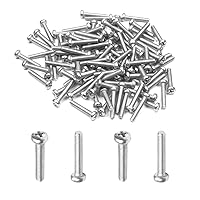 Vista 148 de MroMax 30 tornillos de máquina Phillips de cabeza plana M2 x 0.197 in, acero inoxidable 304 18-8, rosca completa, tornillos de cabeza cruzada gris