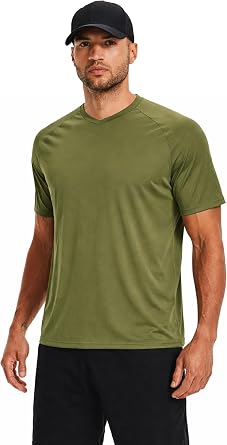 5 Pack Mens Active Quick Dry Crew Neck T Shirts | Athletic Running Gym Workout Short Sleeve Tee Tops Bulk
