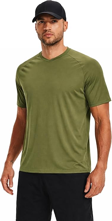 5 Pack Mens Active Quick Dry Crew Neck T Shirts | Athletic Running Gym Workout Short Sleeve Tee Tops Bulk