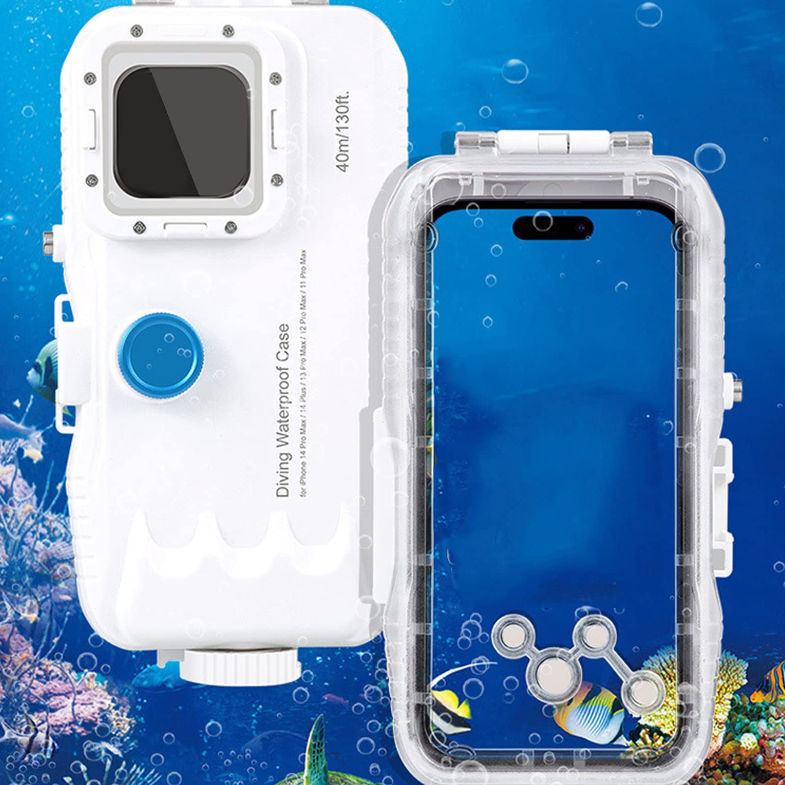 Uniwersalny Wodoodporny futerał na Telefon do Nurkowania 40 M / 130 Stóp, Uszczelniony Próżniowo Etui na Telefon IP68 z Wbudowanym Czerwonym Filtrem do Fotografii Podwodnej Pro 14/13/12/11