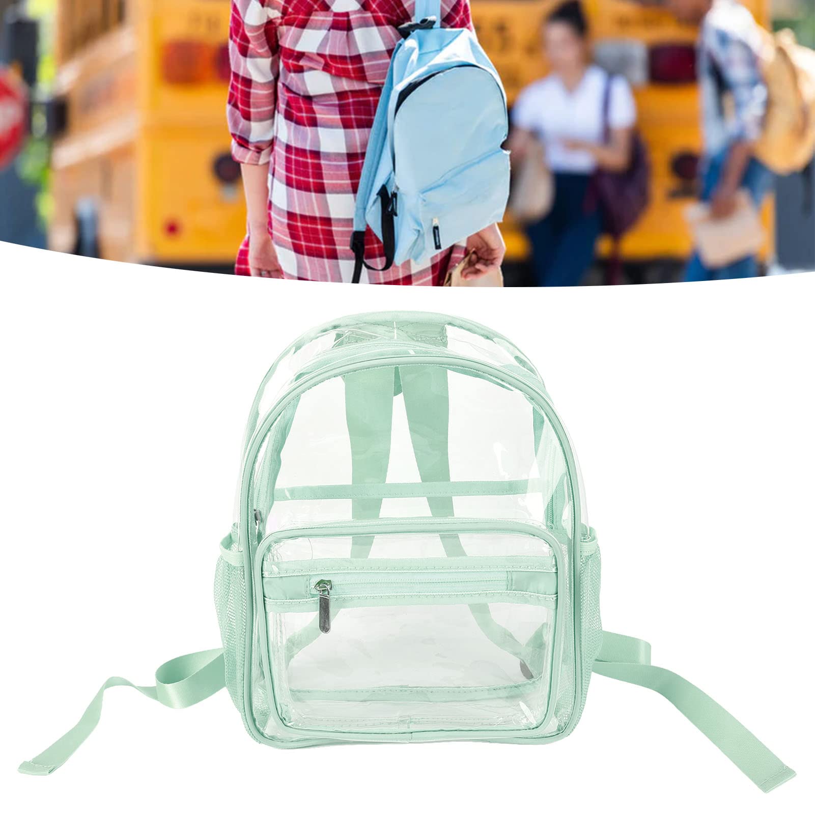 Borsa trasparente per libri zaino – Zaino trasparente per asilo Heavy Duty – Borse per libri trasparenti resistenti e regolabili per ragazze per il college Borsa trasparente per libri zaino – Zaino trasparente per asilo Heavy Duty – Borse per libri trasparenti resistenti e regolabili per ragazze per il college