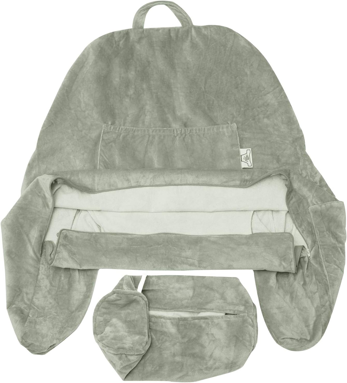 Husband Pillow XXL Cover Only Desert Sage, Microfiber Bed Rest Pillow Cover with Arms - Array of Colors - Generous Side and Back Pockets for Your Favorite Comfy Reading Pillow