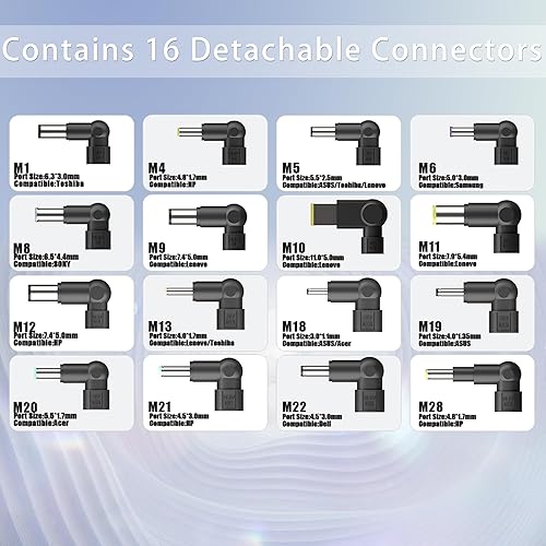 Miniatura 2 de Cargador universal de 90 W para portátil Dell HP Acer Asus Lenovo Toshiba Samsung Sony Fujitsu Gateway Notebook Ultrabook Chromebook Adaptador de CA