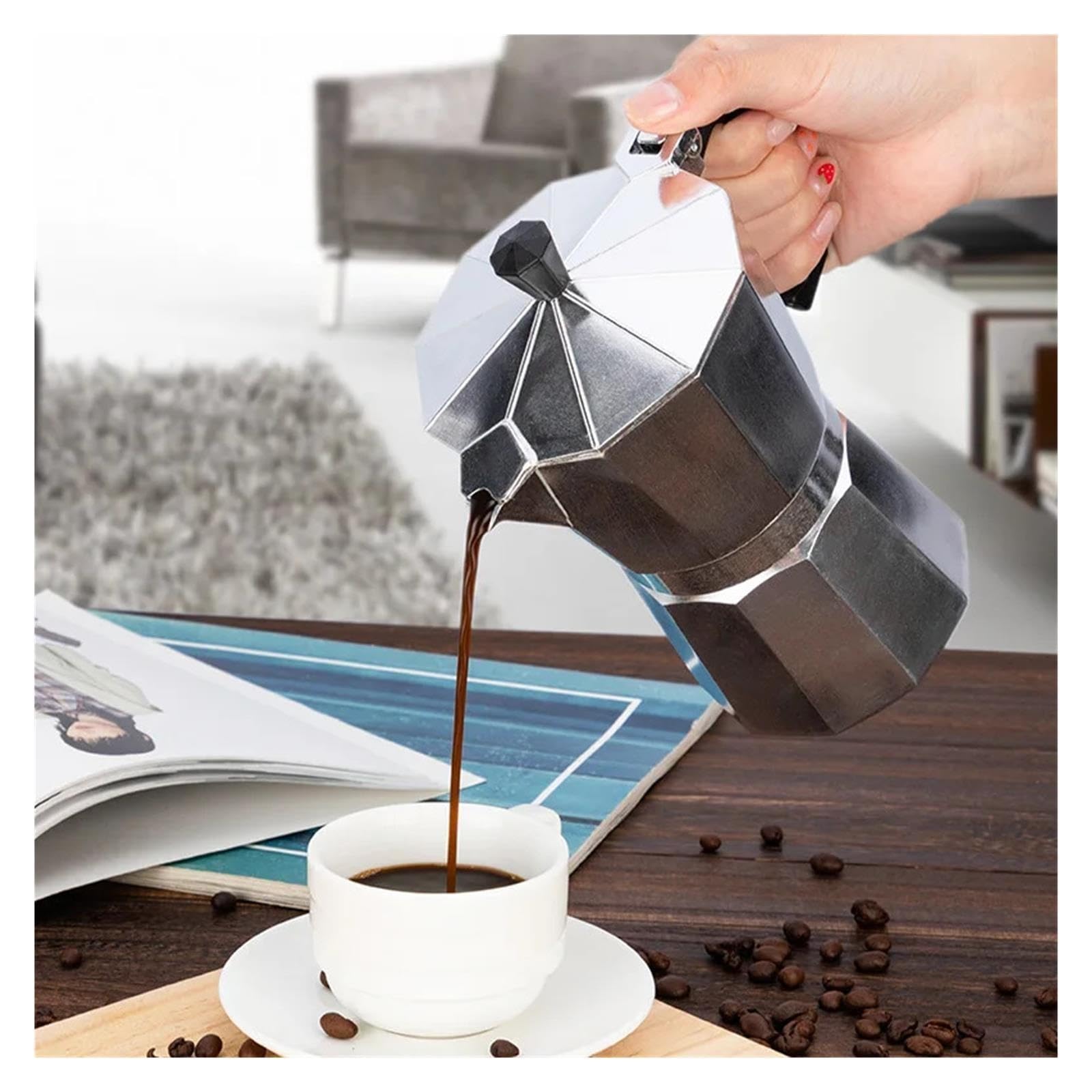 Genérico Cafetera Moka Octagonal 50-600ml Cafetera Italiana Aluminio A/B