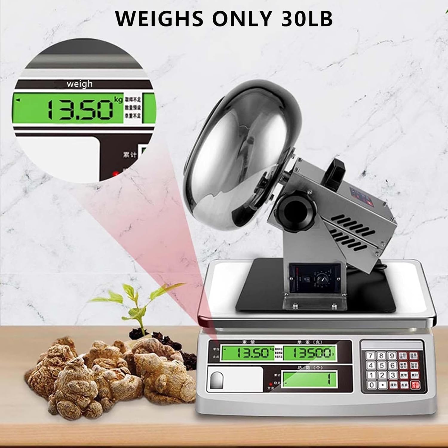 Electric Desktop Candy Polishing Tool,320 mm Pan Body,1 to 3 kg/Time Commercial Chocolate Coating Machine,170 mm Pan Mouth,110V