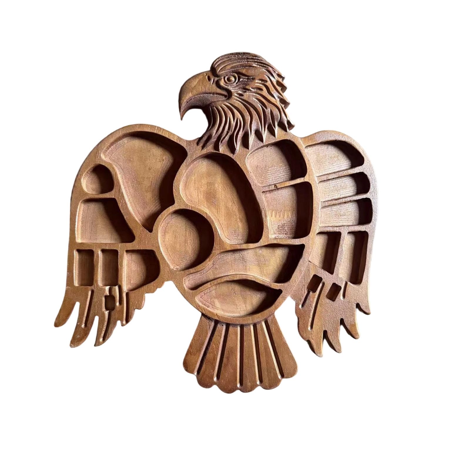 Wooden Bird Shaped Serving Tray for Fruits Snacks and Cheese Featuring Natural Texture and Multiple Compartments Multi Compartment Tray
