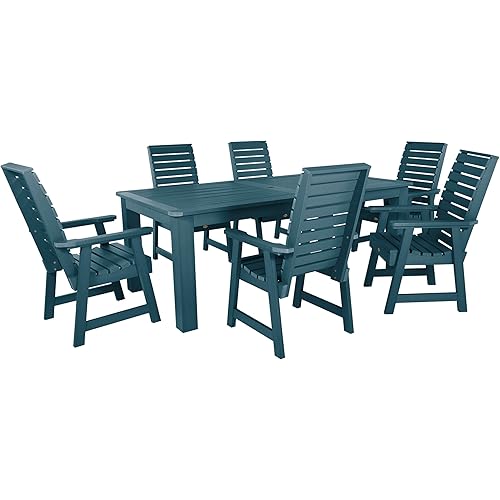 Highwood AD-ST7WL1CO5AA-NBE Weatherly 7pc Rectangular Set 84" x 42", Dining Height, Nantucket Blue