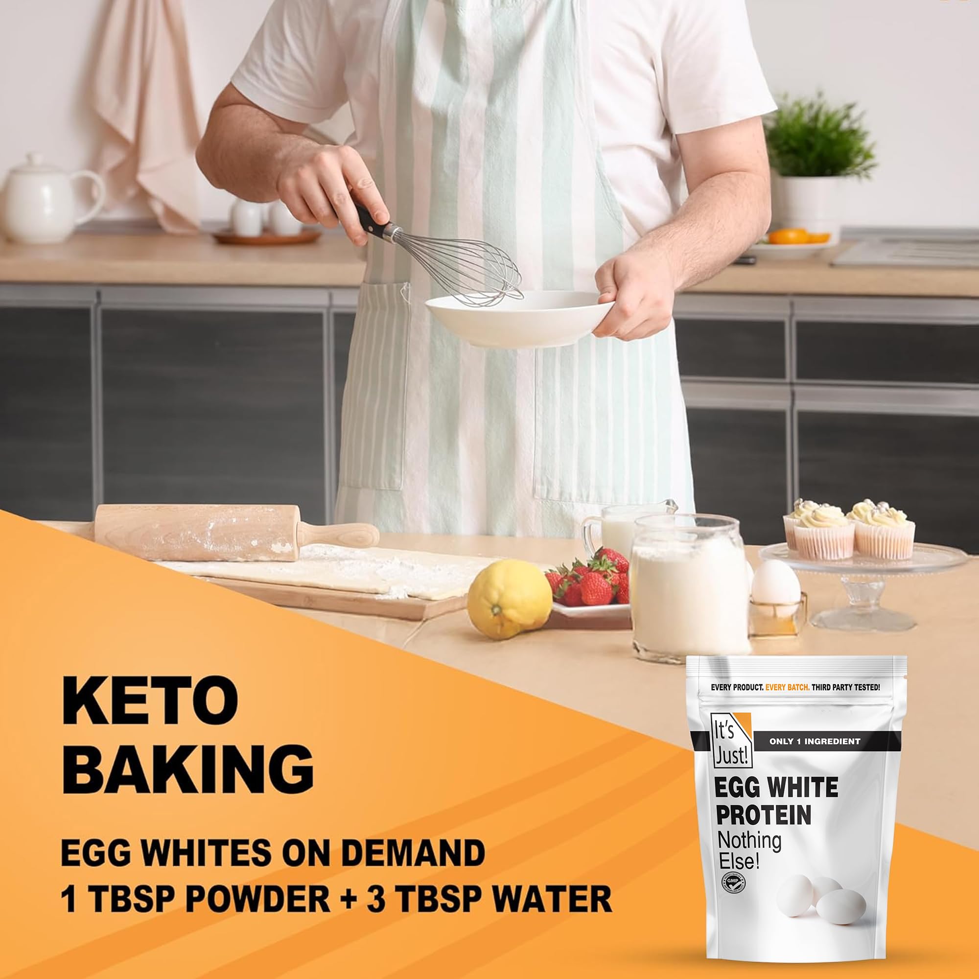 It's Just! - Egg White Protein Powder, Unflavored, 3lb — Amazon image 3