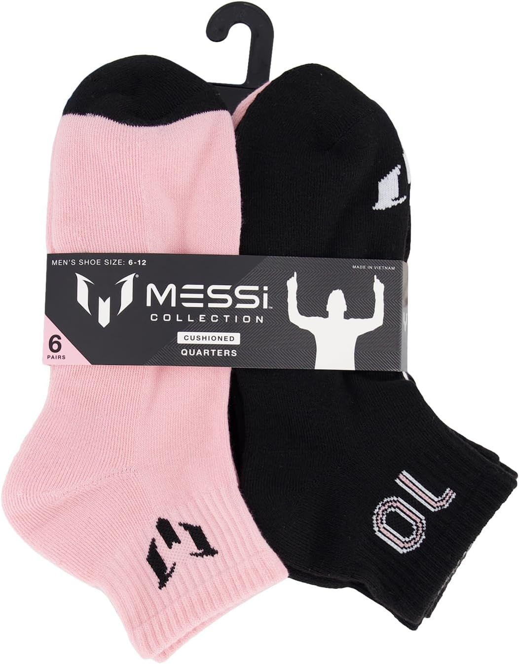 Messi Men's Lifestyle Ankle Socks, 6-pack, Soft & Stretchy, Comfortable
