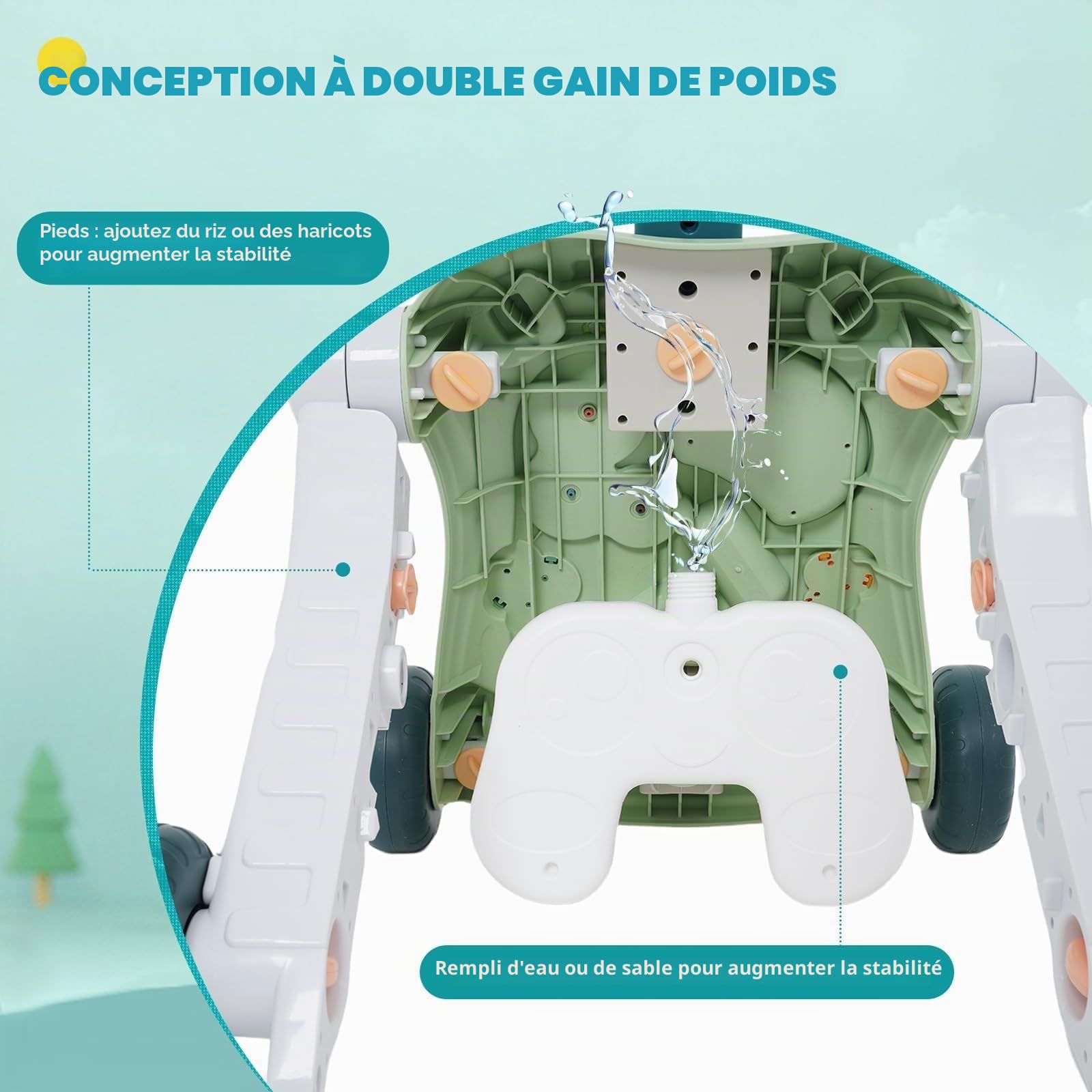 Trotteur Bébé 6 en 1 Évolutif Multifonctionnel,Chariot de Marche Pousseur avec Table d’Activité d’Éveil,Jouet Éducatif Musical pour Enfant Garçon Fille 6-18 Mois