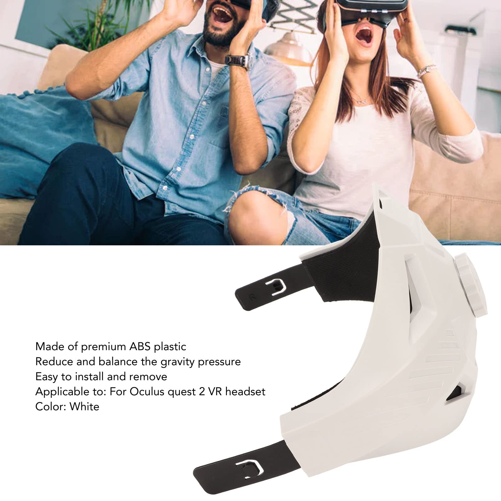 Sangle de Casque VR pour 2, ABS Ergonomique, Support et Confort améliorés, et pour Installer, remplacer la Sangle Souple d'origine