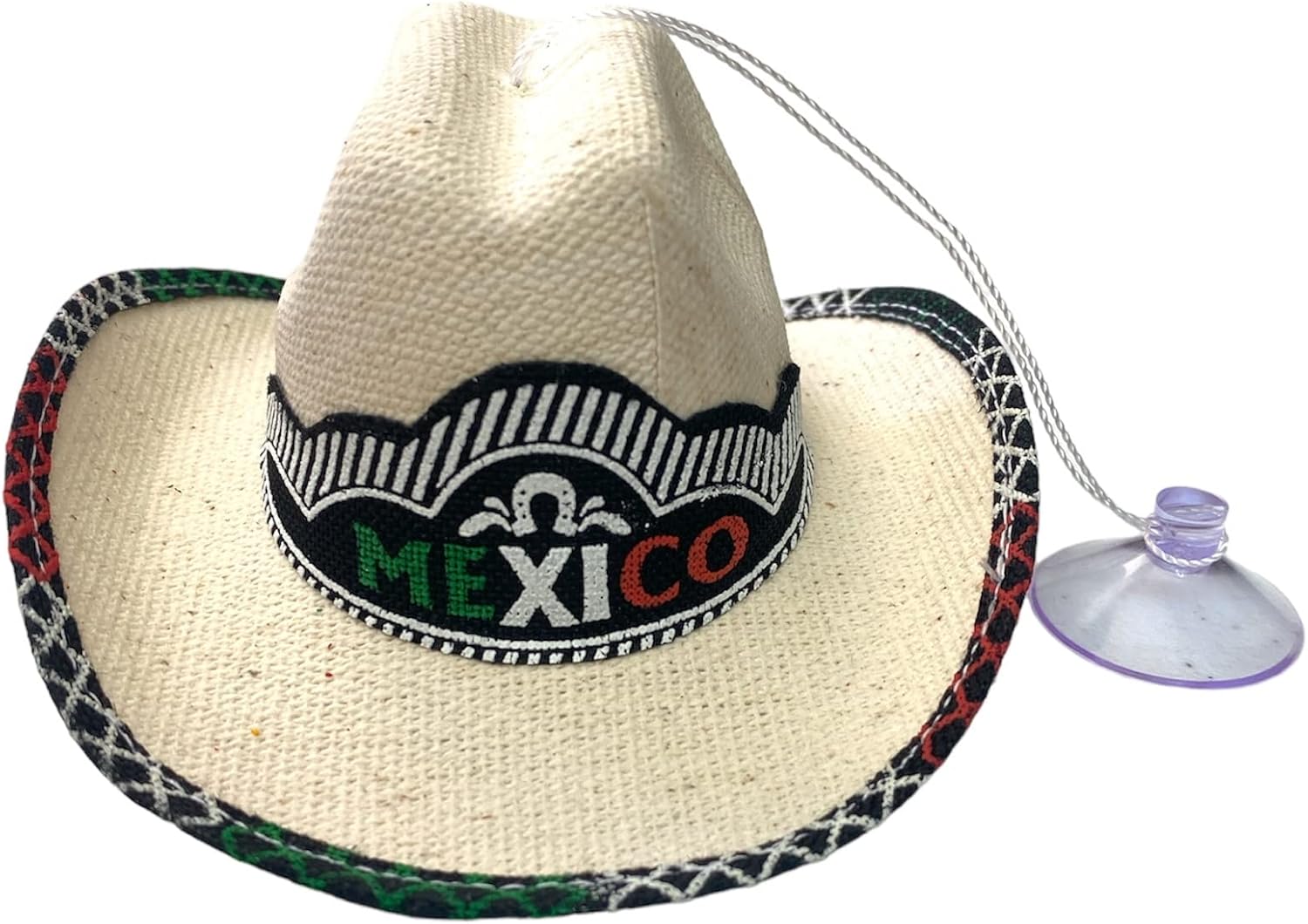 5 PIECE MINI PALM HAT, MINI HAT DECORATION WITH SUCTION CUP, CAR DECOR, ORIGINAL, MEXICO, SOMBRERITO