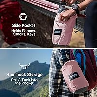 Vista 4 de Kootek Hamaca de campamento, hamacas portátiles con correas para árboles y bolsa de transporte adjunta, equipo esencial de campamento, perfecto