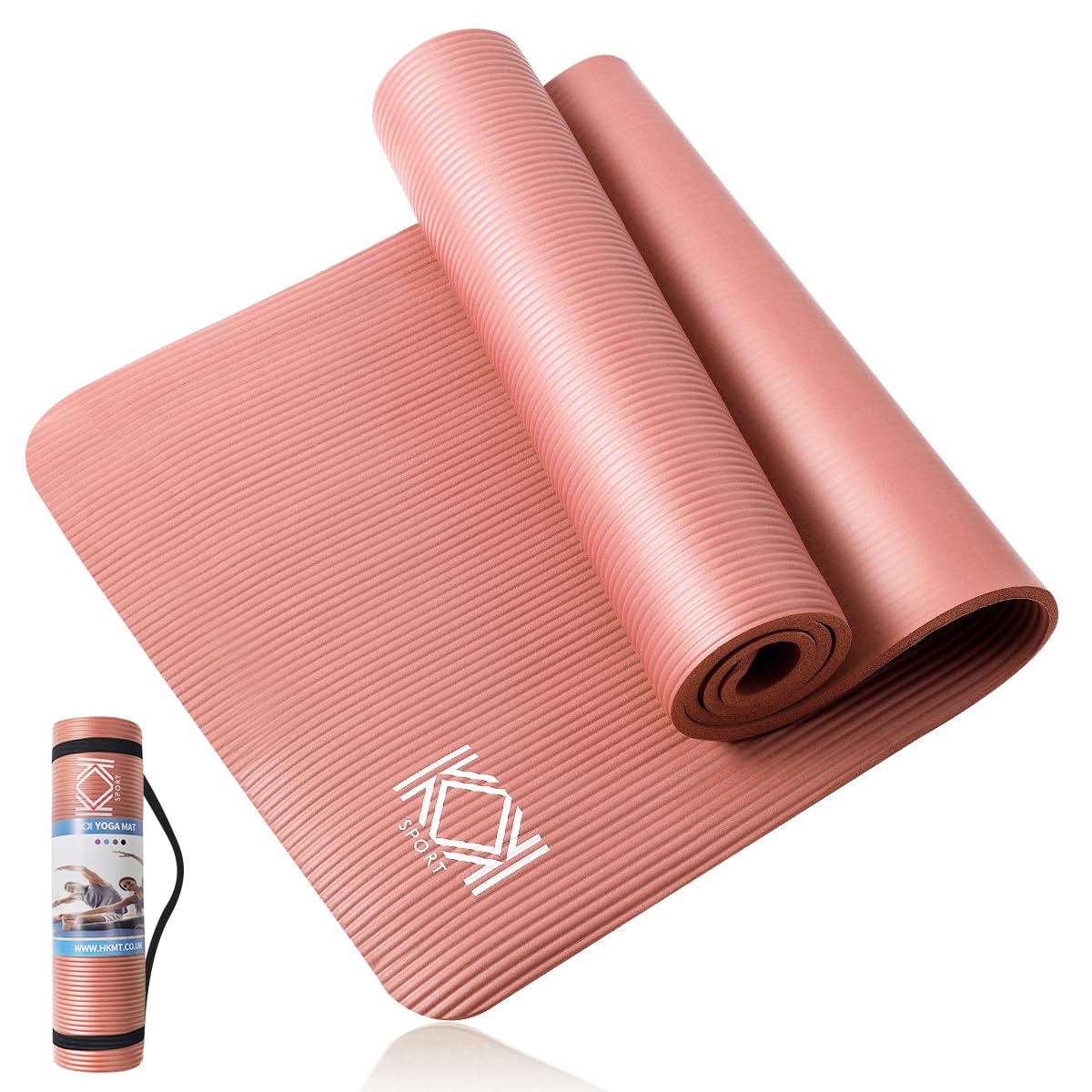 Yoga Mat 15mm thick padded NBR Exercise Mats for yoga, Pilates and gymnastics suitable for both man and women with non-slip material with carry Strap for Yoga - 3 colors Black, Blue & Purple