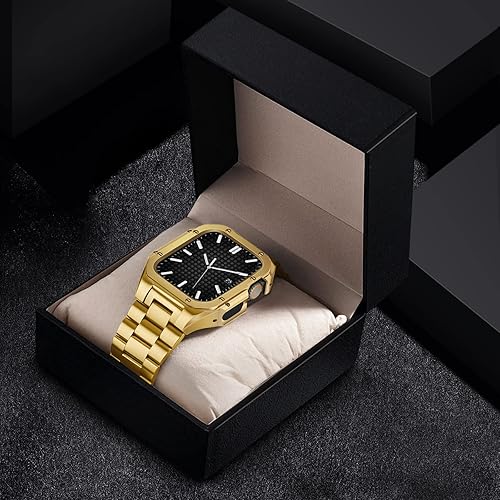 Miniatura 7 de V-MORO Compatible con Apple Watch de 49451.732 in Series Ultra876SE54 con parachoques de metal, correa de lujo para hombre de repuesto de metal +