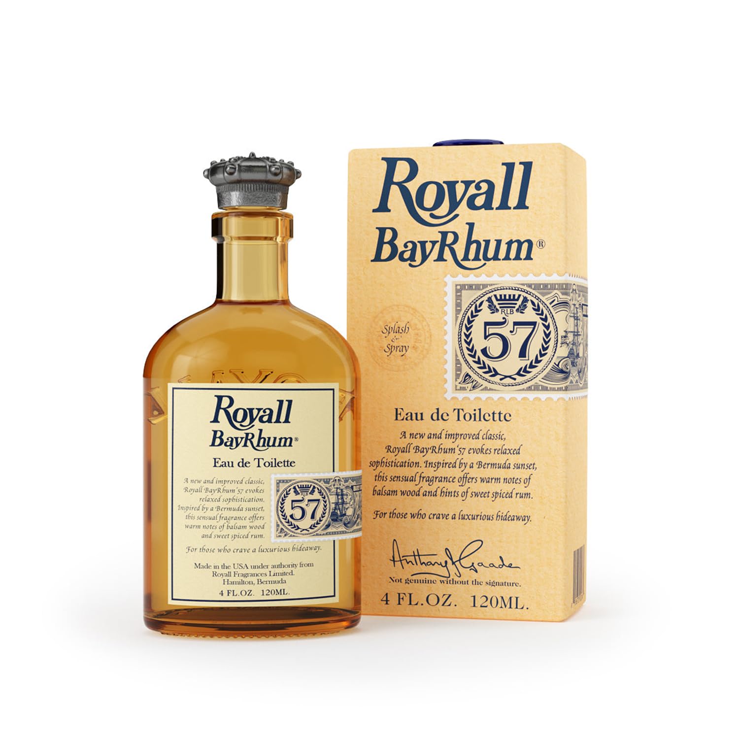 Royall BayRhum '57 Eau de Toilette, Classic Aftershave Cologne for Men with Bay Rum, Fine Perfume Scent, Fragrance Gift, Masculine Grooming Spray, Timeless Men’s Scented Essentials - 4oz