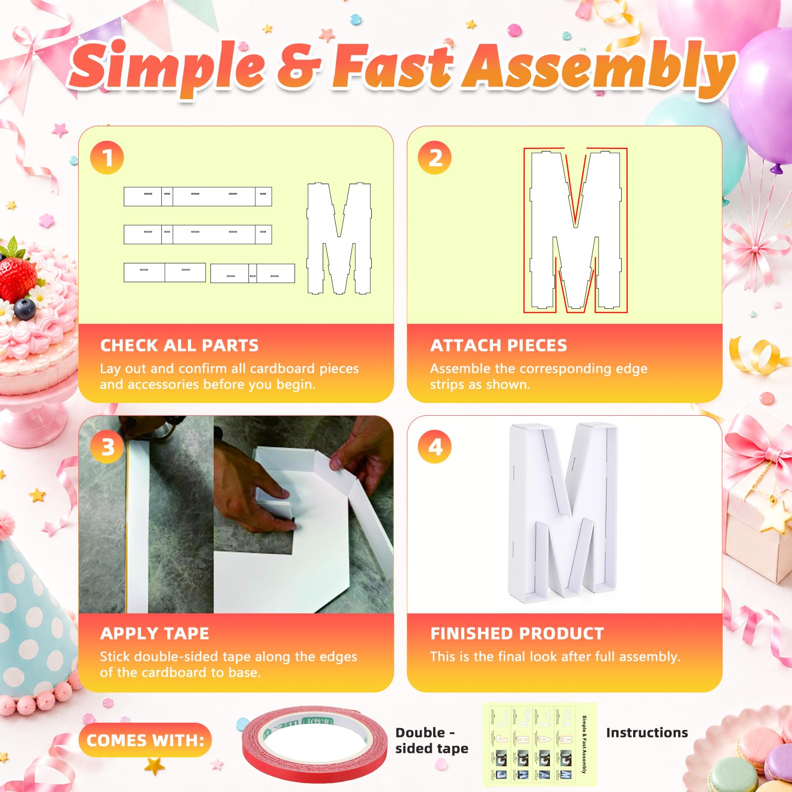 Blushtier 4 letras de embutidos Mahjong rellenables, bandejas de cartón blanco MAHJ de 13.78 pulgadas, buzones rellenables para aperitivos de frutas, galletas, dulces, decoración de mesa de fiesta