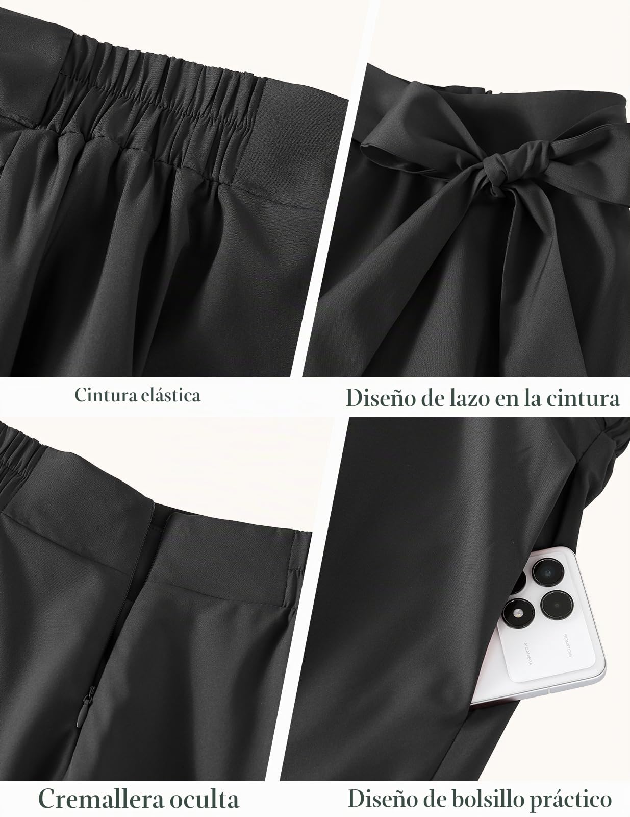 Bbonlinedress Falda acampanada de verano para mujer, estilo vintage, casual, acampanada, cintura ancha, elástica, con cinturón