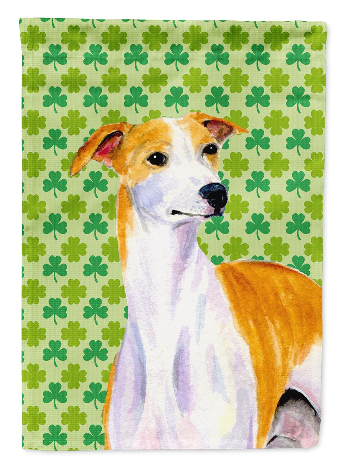 Drapeau de jardin Whippet petit format décoration extérieure Saint Patrick