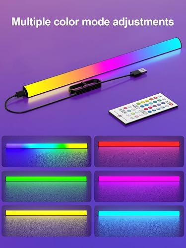Miniatura 3 de GIPOYENT Barra de luz para debajo del monitor, barra de luz de escritorio RGB para PC, efecto de arco iris dinámico LED regulable, brillo ajustable,