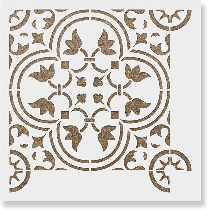 Rosario Tile Stencil Stencil Linoleum, Floor Tile