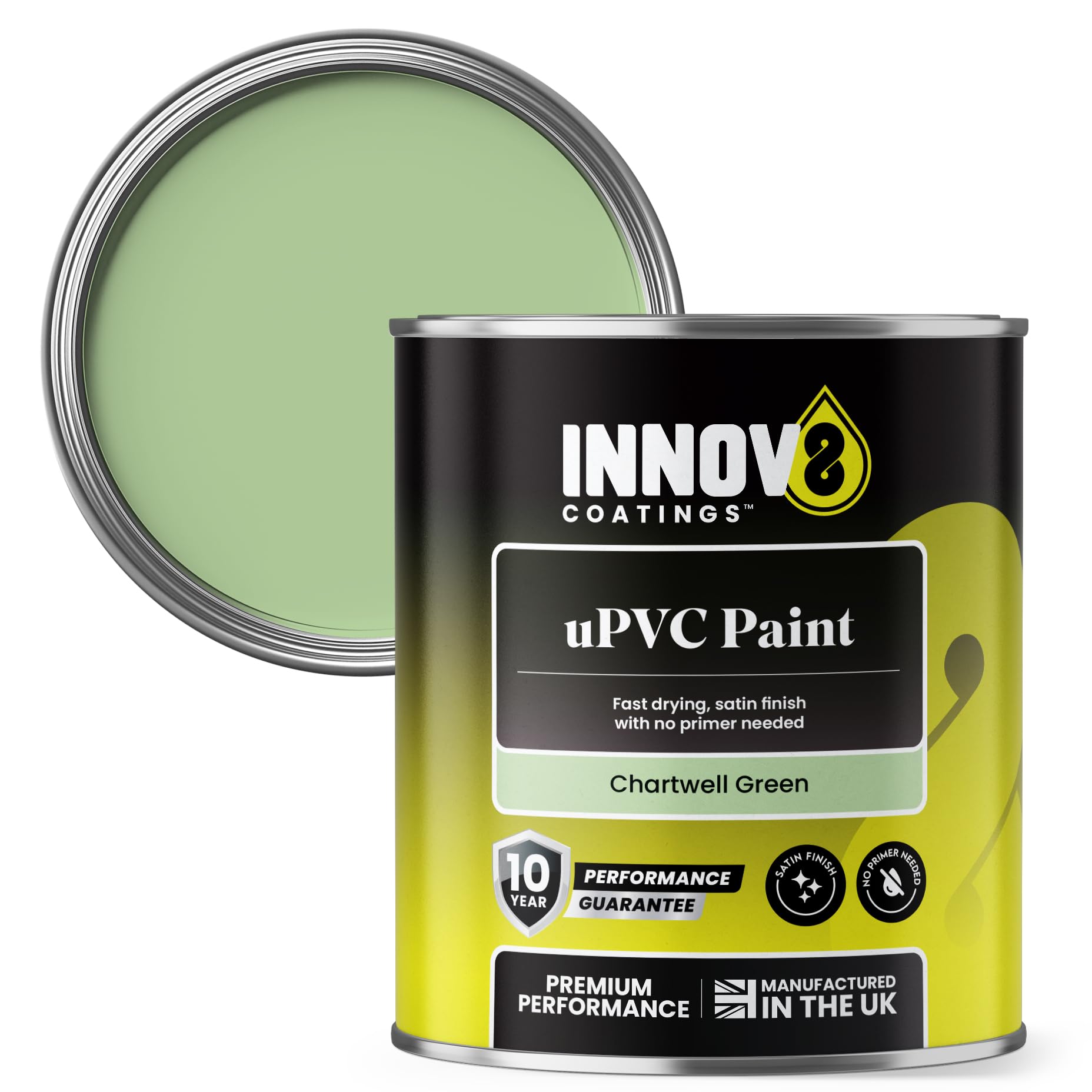 UPVC Paint 750ml - Chartwell Green - Satin Finish - No Primer Needed - Fast Drying - For Doors, Windows, Conservatories - Interior/Exterior - 10 Yr Durability - Pro Quality for Plastic & uPVC. โ image 1