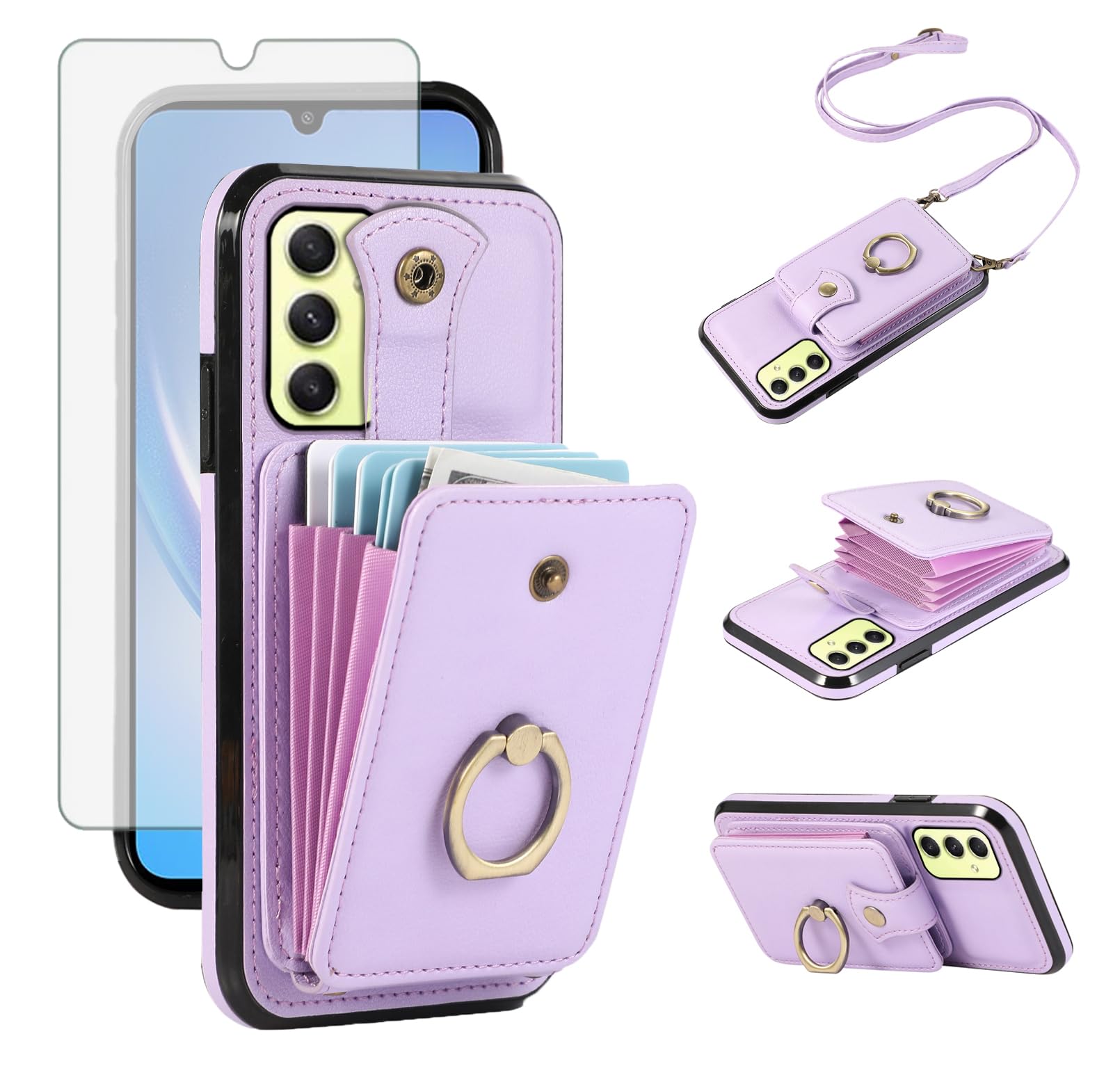 Coque Galaxy A06 Asuwish Violet antichoc avec protection ecran