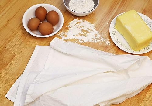 Miniatura 4 de AMOUR INFINI Paquete de 6 toallas de cocina de algodón orgánico para bordar y secar vidrio, vajilla sin pelusa, altamente absorbentes, color blanco