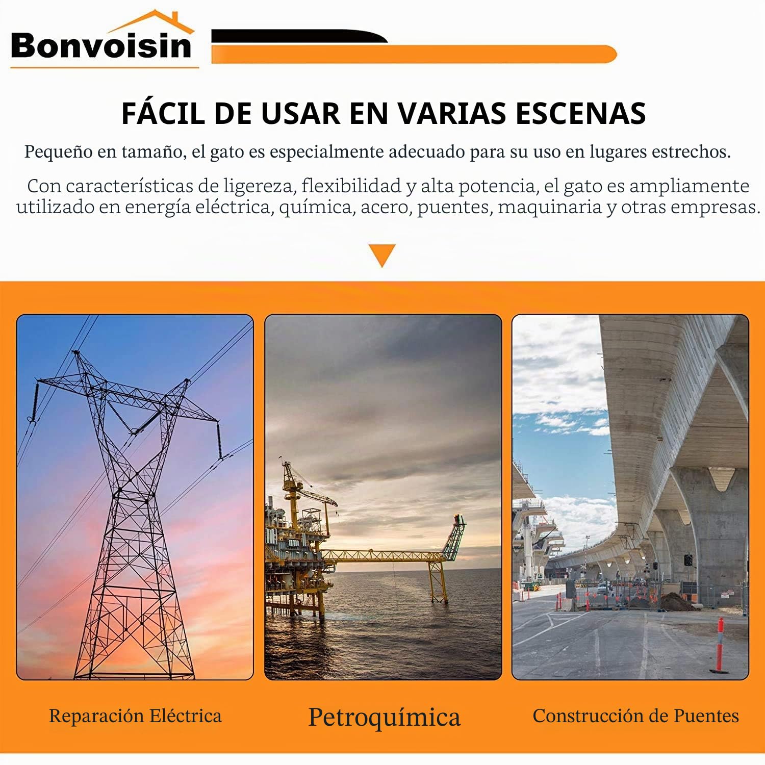 Bonvoisin 20T Gato Hidráulico, Elevación 30mm, Altura Propia 57 mm, para Ingeniería Mecánica, Edificios y Puentes (DFPY-20T) | Uso Multidireccional Para Todos Levantamientos, Apto Para Espacios Reducidos, Para Trabajos Industriales